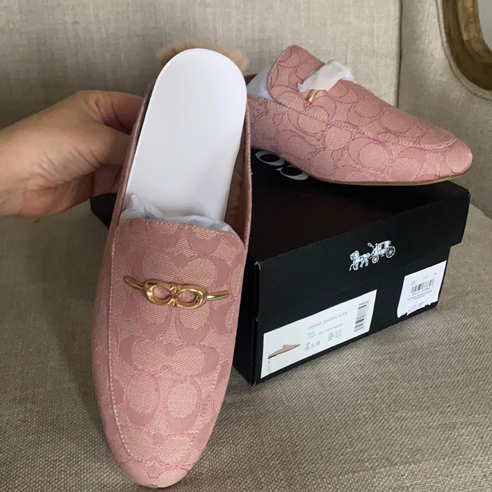 Coach Sienna Slide Flats Shoes Pink Size 9.5 - Picture 2 of 6